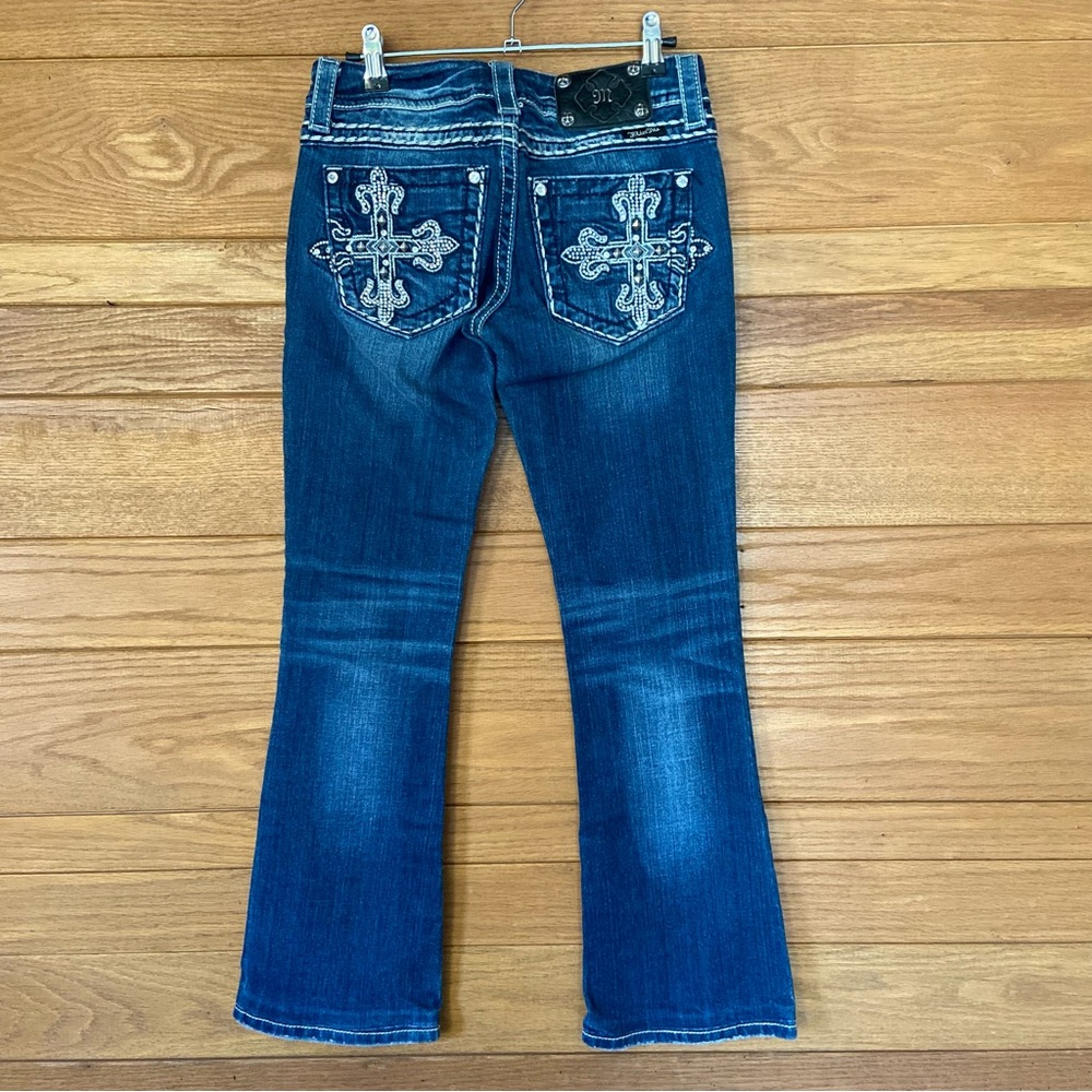 Miss Me Y2K bootcut studded cross dark wash jeans